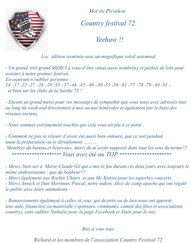Mot du Président Richard